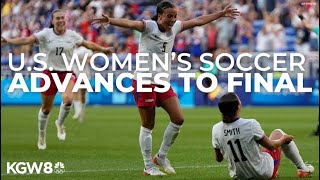 US womens soccer beats Germany and advances to gold medal match [upl. by Egon]