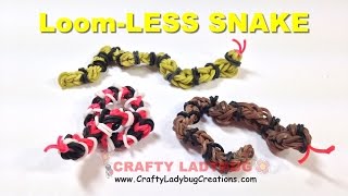 Rainbow Loom Bands Small 3D CORN GARDEN OR RATTLE SNAKE  NO LOOM EASY Charm TutorialsHow to Make [upl. by Pembroke45]