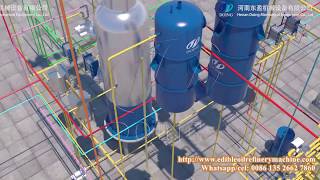 Continuous palm oil refinery plant working process 3D videophysical refining method part 1 [upl. by Einrae]