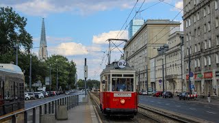 Przejazd Tram Front View 前面展望 LinkeHofmann T25 541 Tramwaje Warszawskie  Linia WZ [upl. by Jb]