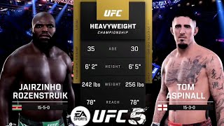 Jairzinho ROZENSTRUIK vs Tom ASPINALL Title fight UFC UFC 5 Gameplay ufc5 ufc [upl. by Row]