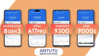 Snapdragon 8 Gen 3 Vs Apple A17 Pro Vs Dimensity 9300 Vs Kirin 9000s  Antutu Score amp Specification [upl. by Raila]