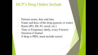 Medication Administration Part 1 Orders VIDEO [upl. by Kwapong944]