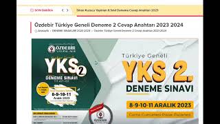 ÖZDEBİR 20232024 TYT AYT 2 DENEME SINAVI 8910 ARALIK  ÖZDEBİR DENEME CEVAP ANAHTARI 2024 [upl. by Stearns]