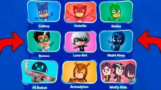 PJ Masks Game CHARACTERS List NEW 2019 [upl. by Anecuza796]