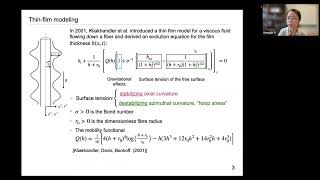 On travelling wave solutions of a model of a liquid film flowing down a fibre [upl. by Kellene]