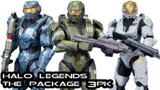 McFarlane Halo Legends THE PACKAGE 3PK Review [upl. by Endora]