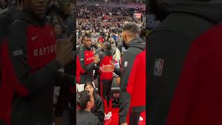 Handshake game STRONG 🤝 Raptors team chemistry is unmatched 🏀💯 TorontoRaptors NBAHighlights NBA [upl. by Notselrahc510]