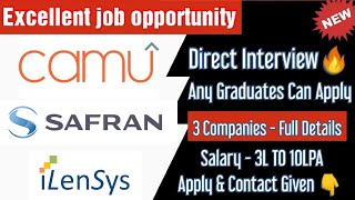 Direct Interview🔥 Octoze TechnologiesiLensys amp Safran ltd  Any Graduate  3L TO 10LPA Salary [upl. by Atinauj]