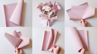 六種常用的花束包裝折紙法 韓式花束包裝 6 ways to wrap flower bouquets [upl. by Akiram745]