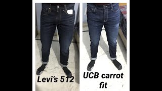 Levis 512 Slim Tapered fit vs UCB Carrot fit Jeans [upl. by Bethezel]