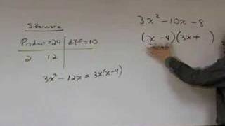 Easy Trinomial Factoring  Pt 6  Leading Coeff not 1Short [upl. by Akcired287]