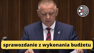 Marian Banaś  sprawozdanie z wykonania budżetu [upl. by Noiram]