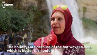 Holidays and heat bring 20000 tourists to a Kurdish town [upl. by Kipton754]