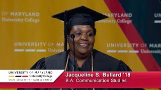 UMUC Commencement Student Speaker Jacqueline S Bullard 18  Saturday Morning May 18 2019 [upl. by Briano]