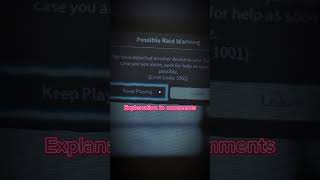 REAL WARNING error code 10011001 roblox gaming [upl. by Idnarb572]