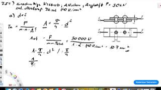 Bspl 751 a Einschnittige Nietverbidung d berechnen [upl. by Brandy]