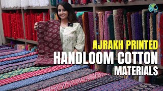 Ajrakh Printed Handloom Cotton Dress Materials  Mahalekshmi Silks [upl. by Bartram527]