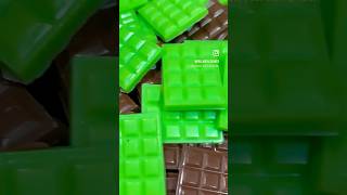 Mini chocolate bars using silicone molds 💚🤎💚 cakedesign minecraftcake [upl. by Ynamad]