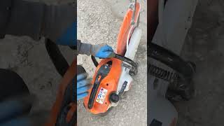 Как заводить и работать Бензорезом Stihl TS 420 Аренда в Симферополе [upl. by Anen]