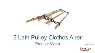 5 Lath Pulley Clothes Airer A3414 Product Video [upl. by Jovitta]