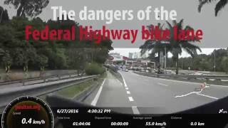 The Dangers of the Federal Highway Bike Lane in Malaysia [upl. by Aprilette]