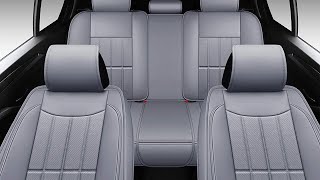 AOOG Leather Car Seat Covers Leatherette Automotive Vehicle Cover for Cars SUV Pickup Truck [upl. by Nyvrem]