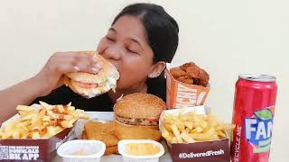 Burger king Mukbang eatingshow mukbang asmreating foodie [upl. by Adnalor]