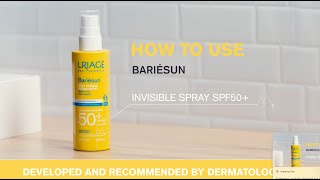 Uriage Bariesun Invisible spray SPF50  How to use [upl. by Watters831]