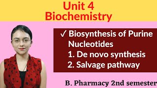 De novo synthesis amp Salvage pathway  Biosynthesis of Purine nucleotides  Biochemistry Unit 4 sem 2 [upl. by Jade324]