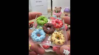 DIY Food Charms Donuts de Chocolate con Almendras 🧡✨minidonuts miniaturefood asmr [upl. by Dinerman]