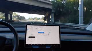 Navigate on Autopilot  Lane Change and Exit Ramp in Model 3 [upl. by Klockau]