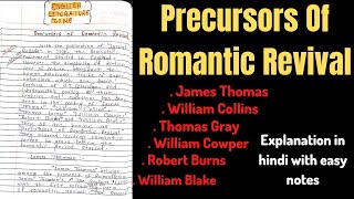 Precursors Of Romantic Revival  Precursors Of Romantic Poetry  Precursors Of Romanticism [upl. by Barna542]