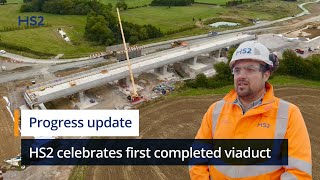 HS2 celebrates first completed viaduct [upl. by Enilrac693]