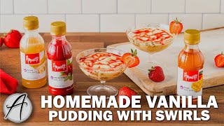 How to Make Vanilla Pudding  Easy Swirled Vanilla Pudding Recipe [upl. by Tomas]