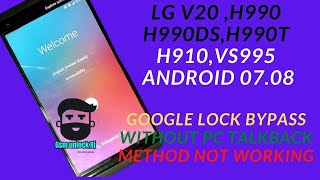 LG V20 F800S amp H918H990NH990DSH910 FRPGoogle Lock Bypass android 9 Without PC Latest Security [upl. by Christoffer]