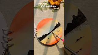 Paint with me 🧡🖤 a acrylic Sunset Painting 🧡shorts youtubeshorts trending viral sunset ytshots [upl. by Crain]