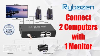 Connect 2 Laptops with 1 Monitor ⚡ Rybozen HDMI Switch ⚡REVIEW [upl. by Maury]