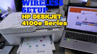 HP DeskJet 4100e 4155e 4120e Series How To Set Up Connect To WIFI Network [upl. by Nelia82]