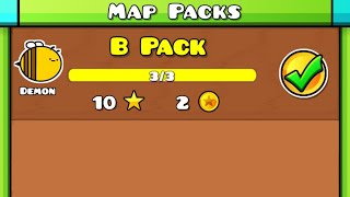 B PACK  Geometry Dash   Demon Map Pack of B 🐝 [upl. by Pirnot]