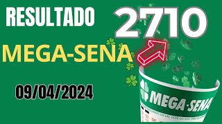 Resultado da Mega Sena Concurso 2710 Sorteio dia 09042024 [upl. by Atiuqa]