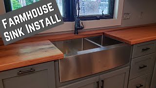 DIY Farmhouse Sink Install – Undermount – Zuhne Stainless Steel [upl. by Angelika]