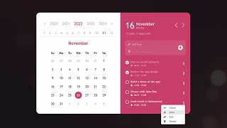 C WPF UI  How to Design Pink Calendar App in WPF [upl. by Yroj]