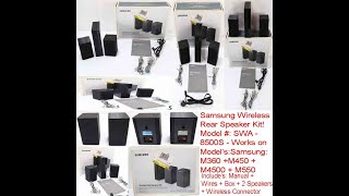 Samsung Wireless Rear Speakers Kit Model SWA8500S Kit has 2 Wired Speakers that link to a soundbar [upl. by Lipfert]