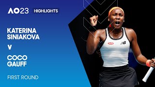 Katerina Siniakova v Coco Gauff Highlights  Australian Open 2023 First Round [upl. by Moguel]