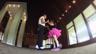 Couple demonstrates 1950sstyle sock hop moves [upl. by Martel845]