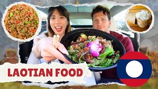 🇱🇦 Laotian Food in LA larb naem khao khao niao sai oua  YB vs FOOD [upl. by Ahsenra]