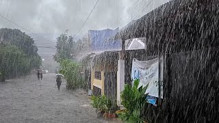 Super heavy rain in village  walking in the heavy rain  falling asleep to the sound of heavy rain [upl. by Llezom7]