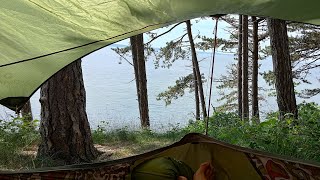 Lie flat facing forward Amok Draumr 50 luxury hammock and Sydvang Skaring Tarp 11 setup [upl. by Ashleigh]