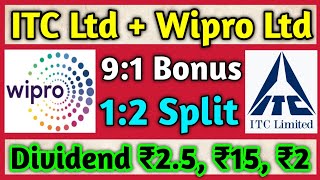 ITC Ltd  Wipro Ltd • Stocks Declared High Dividend Bonus amp Split With Ex Dates [upl. by Akins421]